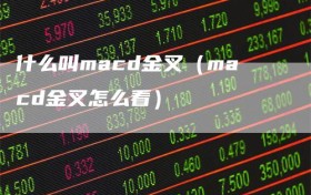 什么叫macd金叉（macd金叉怎么看）