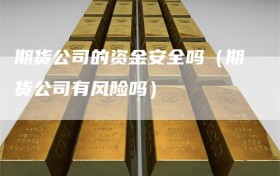 期货公司的资金安全吗（期货公司有风险吗）