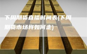下周期货直播时间表(下周期货市场将如何走)