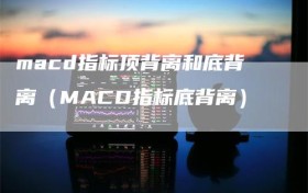 macd指标顶背离和底背离（MACD指标底背离）