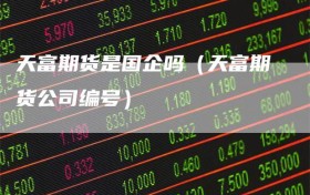 天富期货是国企吗（天富期货公司编号）