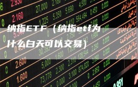 纳指ETF（纳指etf为什么白天可以交易）