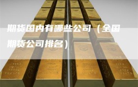 期货国内有哪些公司（全国期货公司排名）