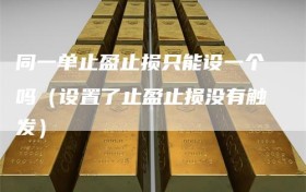 同一单止盈止损只能设一个吗（设置了止盈止损没有触发）