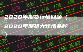 2020年期货行情回顾（2020年期货大行情品种）