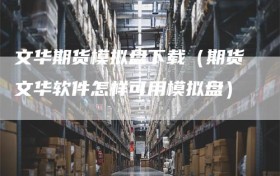 文华期货模拟盘下载（期货文华软件怎样可用模拟盘）