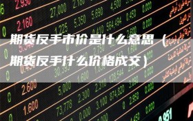 期货反手市价是什么意思（期货反手什么价格成交）