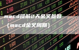 macd提前2天金叉参数（macd金叉周期）