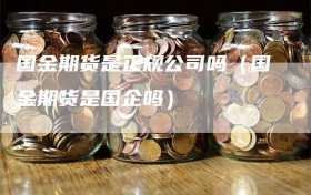 国金期货是正规公司吗（国金期货是国企吗）