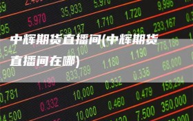 中辉期货直播间(中辉期货直播间在哪)