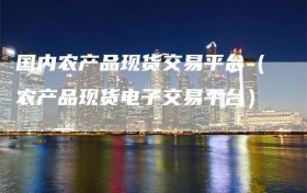 国内农产品现货交易平台（农产品现货电子交易平台）