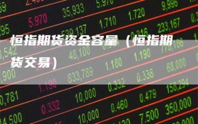 恒指期货资金容量（恒指期货交易）