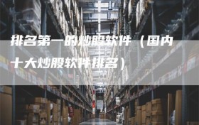 排名第一的炒股软件（国内十大炒股软件排名）