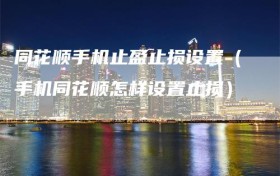 同花顺手机止盈止损设置（手机同花顺怎样设置止损）