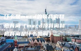 什么是macd的顶背离和底背离（macd顶背离和底背离是什么图解）