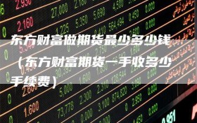 东方财富做期货最少多少钱（东方财富期货一手收多少手续费）