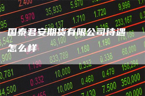 国泰君安期货有限公司待遇怎么样