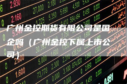 广州金控期货有限公司是国企吗（广州金控下属上市公司）
