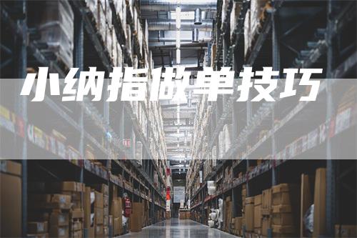 小纳指做单技巧