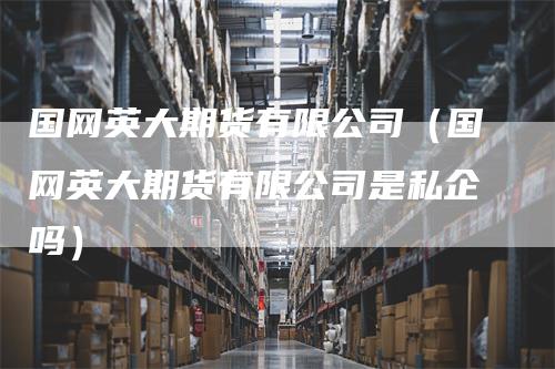 国网英大期货有限公司(国网英大期货有限公司是私企吗)