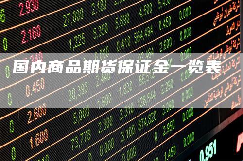 国内商品期货保证金一览表