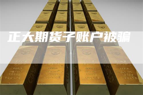 正大期货子账户被骗