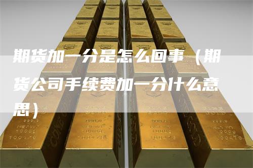 期货加一分是怎么回事（期货公司手续费加一分什么意思）