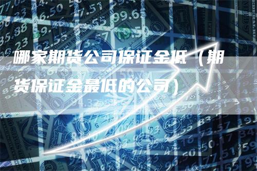 哪家期货公司保证金低(期货保证金最低的公司)
