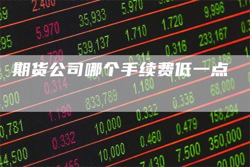 期货公司哪个手续费低一点