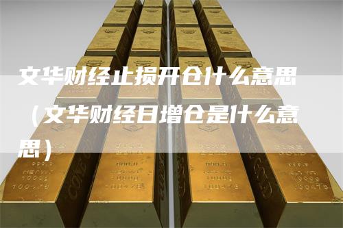 文华财经止损开仓什么意思(文华财经日增仓是什么意思)