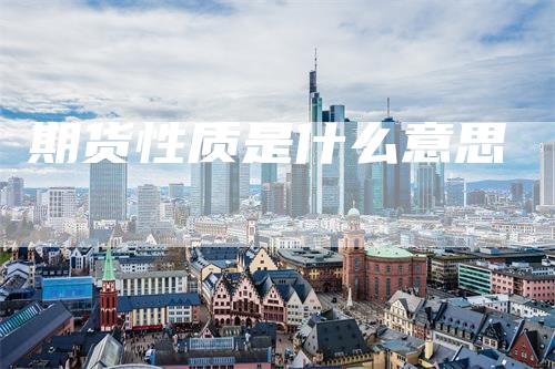 期货性质是什么意思