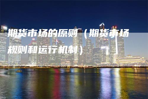 期货市场的原则（期货市场规则和运行机制）