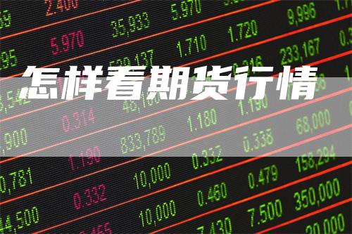 怎样看期货行情